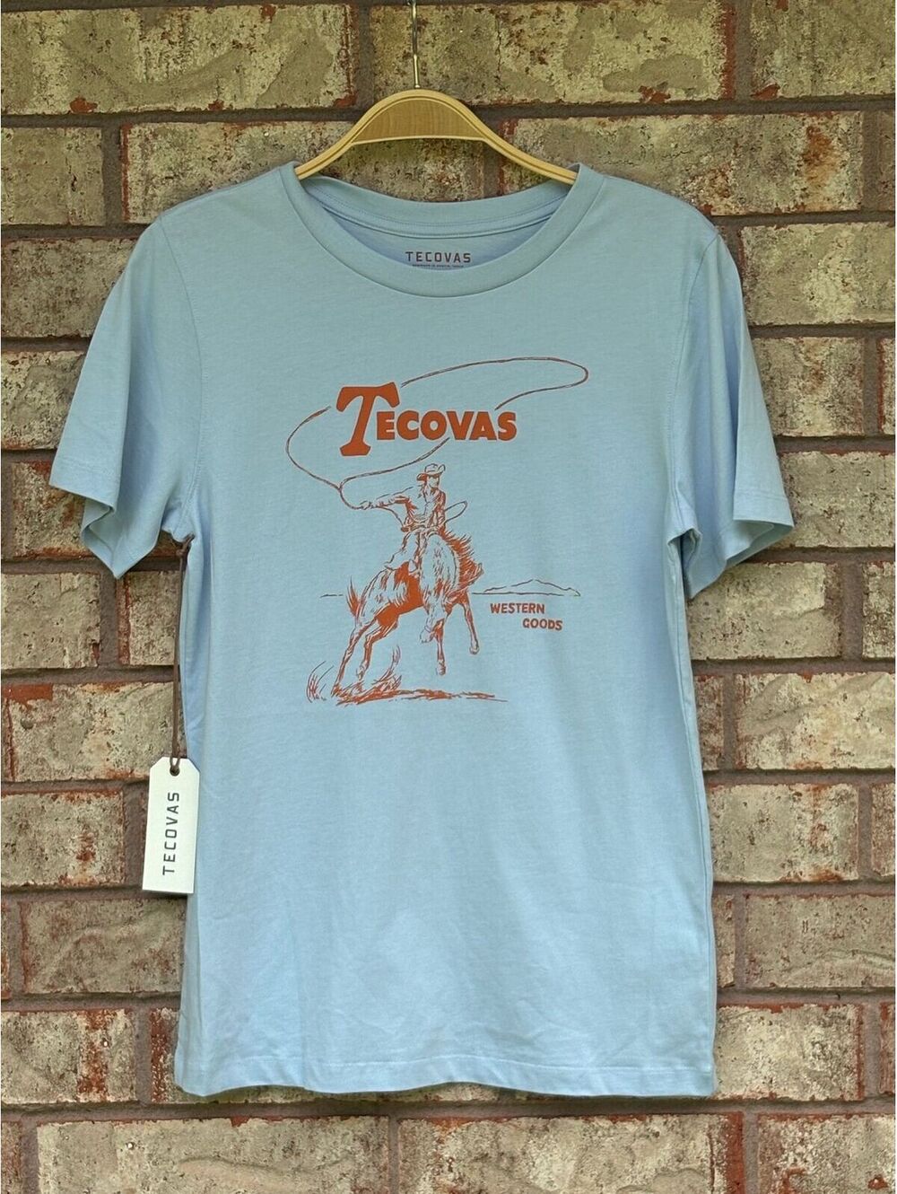 NWT Tecovas Western Goods Blue Graphic Tee Size XS